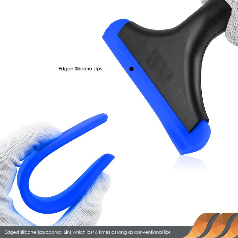 EHDIS 1PCS Window Squeegee with Handle, Flexible Rubber Squeegee, Shower