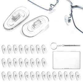 Deepton 15 Paar Nasenpads Brille, Brille Nasenpads Silikon, Rutschfeste Brillenpads, Transparent Nasenpolster, Brillenzubehör mit Werkzeug und Aufbewahrungsbox, für Brillen, Sonnenbrillen