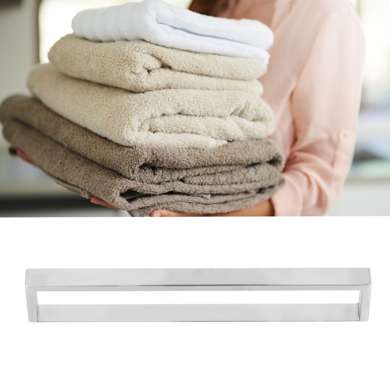 304 Stainless Steel Towel Bar 40cm Washcloth Self Adhesive Rectangular
