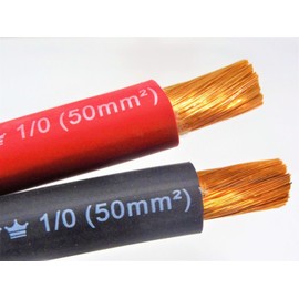 1/0 AWG EXCELENE WELDING CABLE BLACK OR RED MADE IN USA (15 FT, 50% RED / 50% BLACK)
