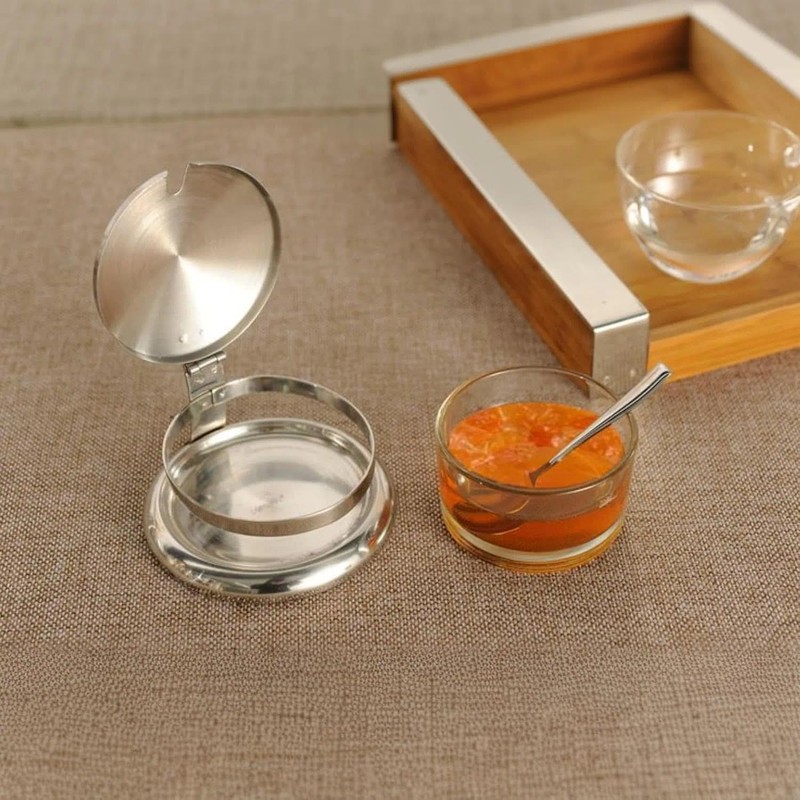 Stainless Steel Salt Cellar with Spoon & Lid, Heavy Duty