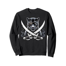 Kids Black Panther Pirate Skull Crossbones Black Panther Sweatshirt