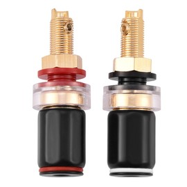 Tihebeyan Terminal Connectors Speaker Cable, 2 Pieces Seamless Copper Banana Plug Socket Post Link Speaker Amplifier