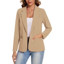 MINTLIMIT Long Sleeves for Women One-Button Front-Lined Blazer with Notch Lapel (Khaki XL)