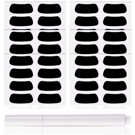 24 Pairs Eye Strips Sports Eye Strips Breathable Baseball Eye Strips with 1 Piece White Pencil for Baseball Football Softball Lacrosse Fans on Game Day (Black)