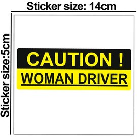 Biomar Labs® 2 x Vinyl Stickers Caution Woman Driver Lady on Board Safety Sign Funny Warning Decal Car Auto Tuning B 255
