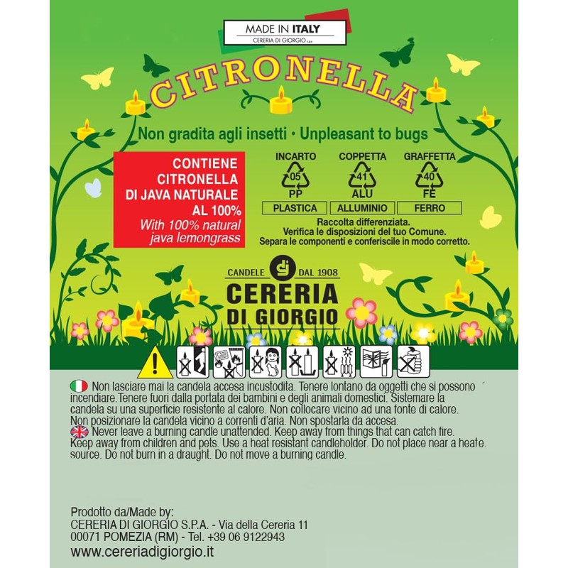 Cereria Di Giorgio - 5 Maxi Tealight Citronella Plus -