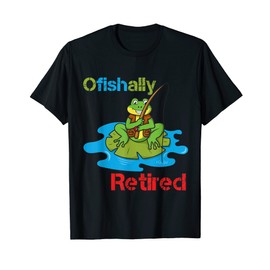 Ofishally Retired, Hobby Angler, Fishing Frog, Angel, Angler T-Shirt