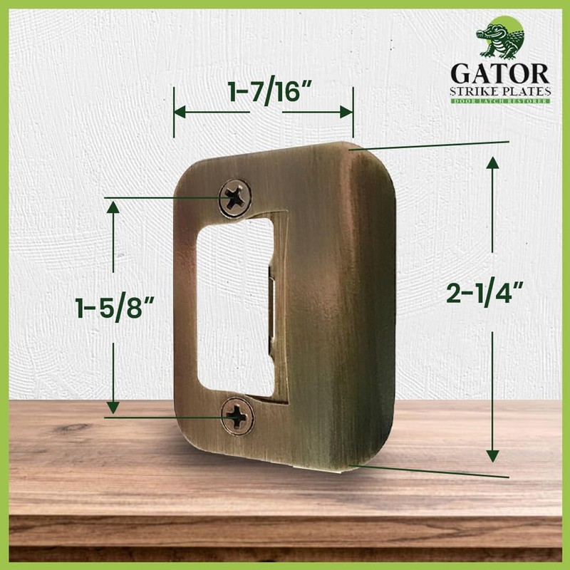 Gator Door Strike Plate with Screws, – 2-1/4" by 1-3/4"