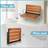 18 inch Premium Folding Teak Shower Seat Wall Mounted -