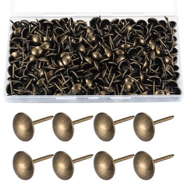 Pack of 320 Upholstery Nails, Upholstery Tacks, Furniture Nails Vintage for Armchair, Furniture, Bed, Decor Nails - 11 x 17 mm (Bronze)