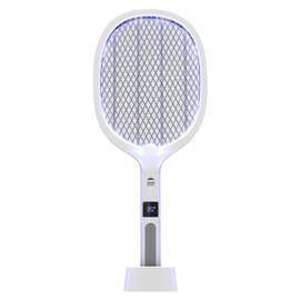 WBM SMART 2 in 1 Electric Bug Zapper, Mosquitoes Trap Lamp & Racket, USB Rechargeable Electric Fly Swatter for Home and Outdoor Powerful Grid 3-Layer Safety Mesh Safe to Touch