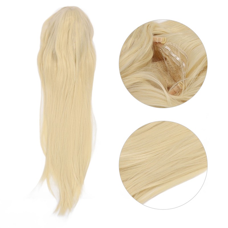 Women Long Blonde Wig with Bangs Synthetic Secure Fit Heat