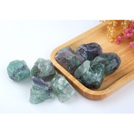 LAIDANLA 1lb 2" Fluorite Natural Rough Stones Crystal Large Raw Crystals Bulk Healing Gemstones for Reiki Healing Tumbling Fountain Rocks Wire Wrapping Decoration Cabbing Lapidary
