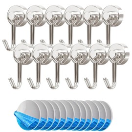 Super Strong Magnetic Hook, Magnetic Hook, Stainless Steel, Wall Mounted, Rust Free, Includes Magnets, Vertical Load Capacity 22.0 lbs (10 kg), Horizontal Load Capacity: 6.6 lbs (3 kg), Diameter 0.7