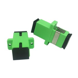 CERRXIAN SC Fiber Optic Adapter Female to Female APC Simplex Single Mode Fiber Optical Coupler Network Internet Connector Adapter with Mount Panel (Green 5-Pack)