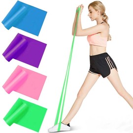 KEVOSOK Super Bandas de Resistencia, 4 Piezas 150cm Bandas Elásticas Fitness Vendas Acondicionamiento Físico, Bandas de Ejercicio, para Rehabilitación, Casa, Oficina, Gimnasio, Ejercicio