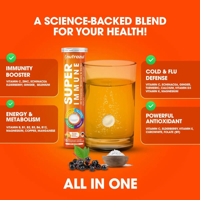 Tabletas Efervescentes Nutrazul Super Immune 30 Tabletas