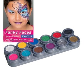 GRIMAS Water Make-Up Theatre Make-Up Children's Make-Up 12 Colours Palette A Make-Up Instructions