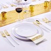 Nervure Nervure 100 Pieces Gold Plastic Plates - 10.25 inch