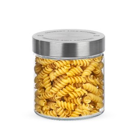 County Line Kitchen Glass Food Storage Jar w/Screw-On Stainless Steel Airtight Lid - Empty Storage Container for Kitchen Pantry - Ideal for Pasta, Coffee Beans, Spices, Nuts, Flour - 27 oz, 1 Pack