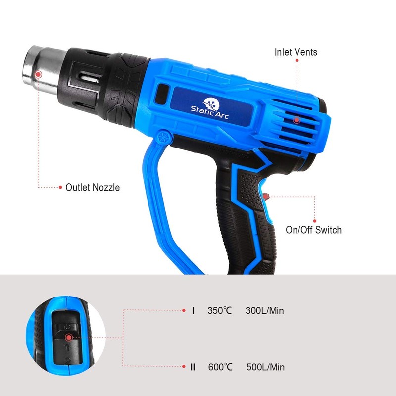 2000W Electric Heat Gun HOT AIR Nozzle Variable Temperature Paint