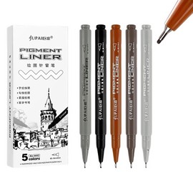 Omeblos 5 Pcs Extra Fine Point Writing Pens,Micro Fineliner Drawing Art Pens,Fine Line Waterproof Ink Pen,for Artist Supplies Marker Liner Sketch Outline Manga Anime Gifts Sketching Watercolor Stuff