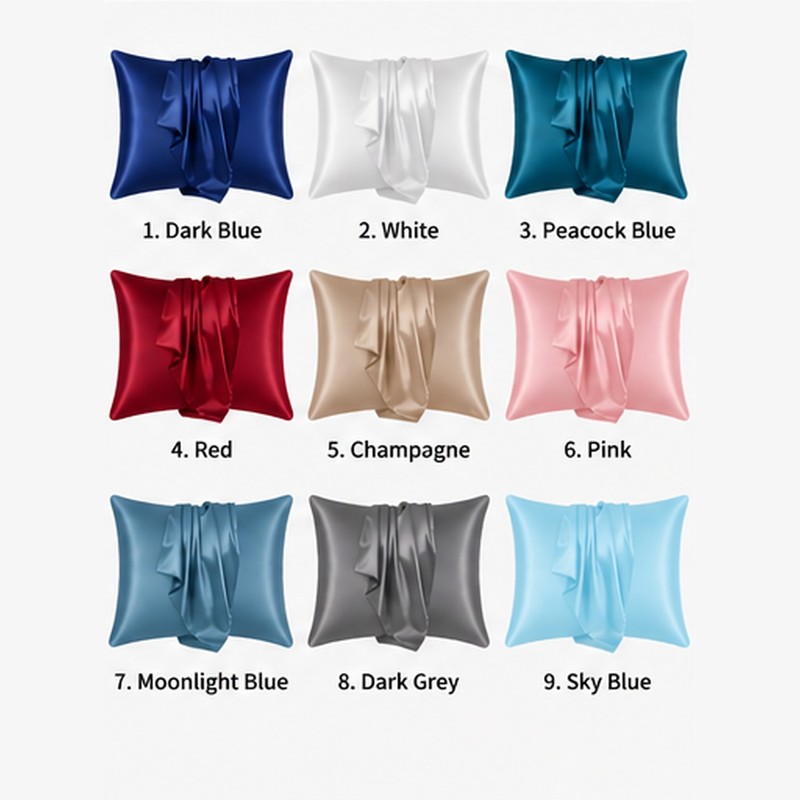 Silk-Style Pillowcase for Bedroom Bedding – Smooth Solid Color Pillow