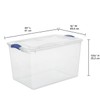 Sterilite 66 Quart Latch Box, Clear Plastic Storage Bin with