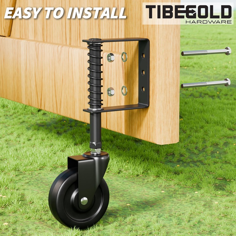 4" Spring Loaded Gate Caster, Heavy Duty Gate Wheel for