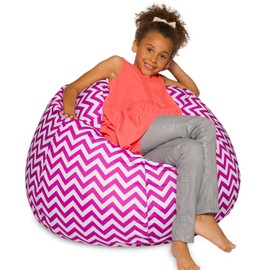 Posh Bean Bag Chair for Children, Teens & Adults - 27", Chevron Purple and White