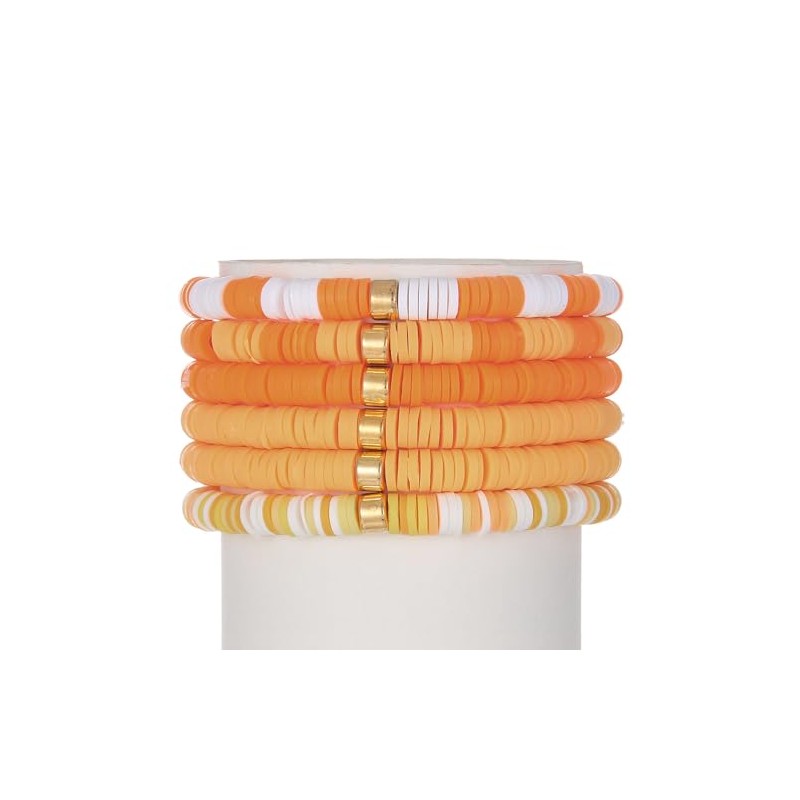 SCRDPRAD Macaron Multi-layer 6Pcs Bohemia Bracelet for Women Heishi Clay