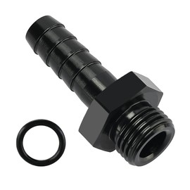 EVIL ENERGY 6AN ORB Male to 3/8" Hose Barb Fuel Oil Pump Inlet Fitting Adapter Aluminum Black