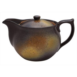 Ichikyu 585-12 Mino Pot, Plenty of Pouring, Plump Pot, Capacity: Approx. 15.9 fl oz (450 ml), For 2-3 People, Bizen Style, Brown, Plain Ceramic, Made in Japan