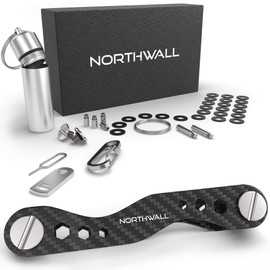 NORTHWALL® Key Organiser Keychain Organiser - Made of Carbon Fibre and Stainless Steel - Key Organiser up to 28 Keys - Includes Carabiner - Carbon