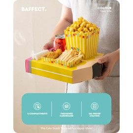 Baffect Small Movie Night Snack Trays 64pcs for Back to School Party