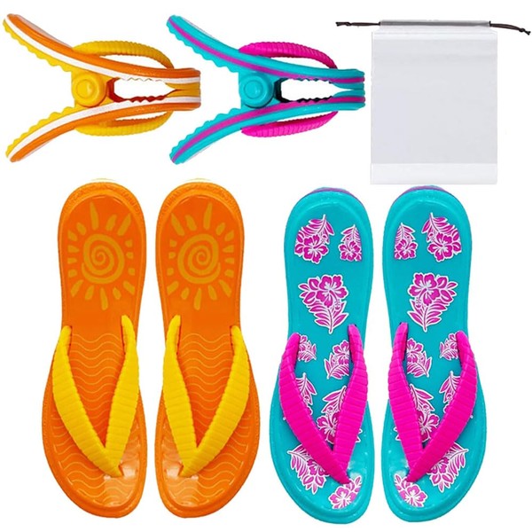 4 Pcs Lounge Chairs Clips Slippers Towel Clip with a