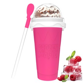 Slushie Maker Cup, DIY Magic Slushy Maker Squeeze Cups, Portable Smoothie Slushy Cup for Juices, Milk and Ice Cream Make, Double Layer Squeeze Slushy Maker Cup, Birthday Gifts for Mom Dad & Friends