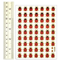 LADYBUG01 - 10 Sheets Ladybug or Ladybird Gold Edge Sticker Decorative Scrapbook, Reflective Stickers for Kids - Size 4 X 5.25 Inch./sheet by Sticker108