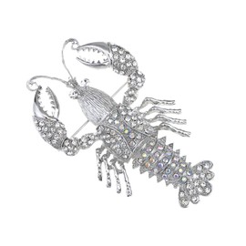 Alilang Nautical Ocean Animal Lobster Crawfish with Movable Tail Novelty Sea Fish Novelty Brooch Pin