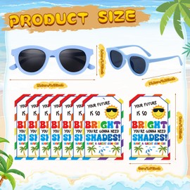 Saysurey End of The Year School Gifts for Students, 36 Sets Kids Sunglasses Bulk with Your Future Is So Bright Cards, Preschool Kindergarten Graduation Decorations for Party Favors, 6 Colors