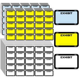 1000 Pcs Exhibit Stickers 1.65 x 1 Inch Legal Exhibit Labels Name Tag Stickers Blank File Folder Labels for Dividers Office Legal Document File Classification (White, Blue, Yellow)