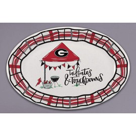 Univeristy of Georgia Bulldogs Tailgates and Touchdowns 18 x 12 Inch Melamine BBQ Oval by Magnolia Lane