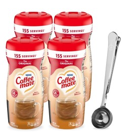 Original Powdered Coffee Creamer 11 oz (4-Pack) - Velvety Non-Dairy Creaminess, Lactose-Free, Gluten-Free, Kosher - Powdered Coffee Creamer with Direct Coffee Tea Est 2019 Barista Spoon with Clip