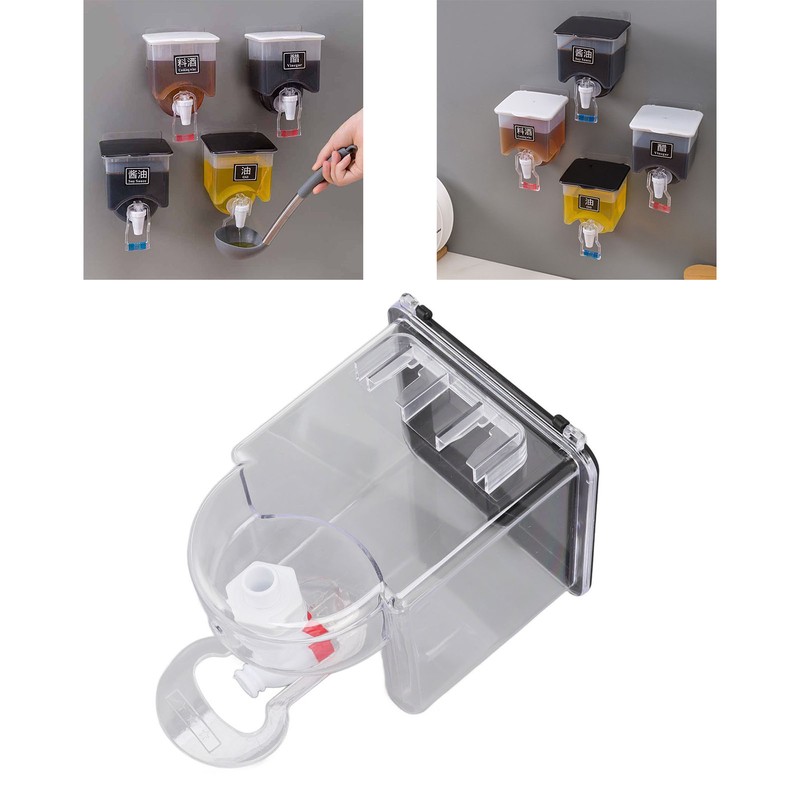 Wall Mounted Liquid Seasoning Tank Large Capacity Seasoning Bottles Oil