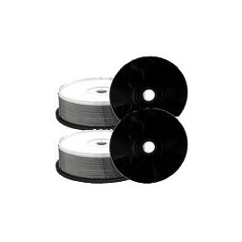 TWIN-PAK (2x25) Black Bottom White Top Inkjet Printable CD-R MediaRange 700MB 2x25pcs Spindel Tub 52x (2-PKS OF 25 = 50 DISCS)