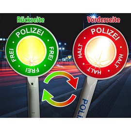 Trendario Children's Police Trowel with Light Function, Premium Police Warning Trowel for the Fancy Dress Box, Perfect Gift Idea for Children