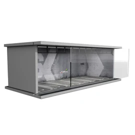 Bivitre 1/64 Diorama Display Case with LED Lights - Compatible with Hot Wheels Matchbox Mini GT Diecast Cars, for Model Car Display and Storage, Stackable Garage(86)