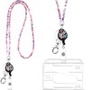 Sparkling Rhinestone Crystal Clear ID Badge Holder Keychain Keychain for