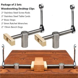 Giftprod 2Pcs Table Workbench Fast Fixed Clip Clamps for 19MM Hole DIY Positioning Woodworking Adjustable Desktop Clips Fixture Vise Benches Joinery Carpenter Tool for Woodworking Benches Tools (19mm)